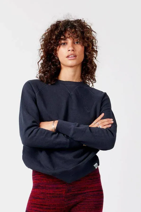 Komodo Anton Crew Pullover Damen coal Bio-Baumwolle