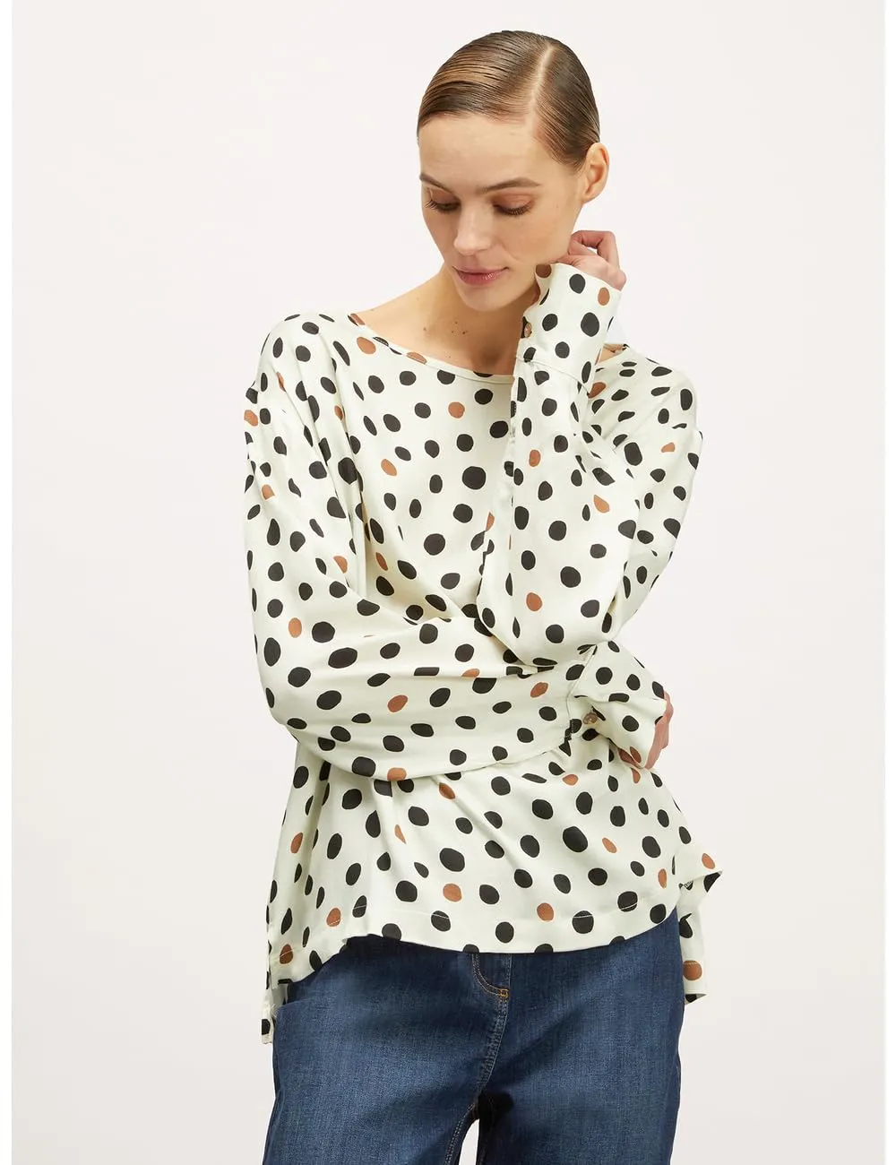 Motivi Bluse Satin Punktmuster Spring Summer 24