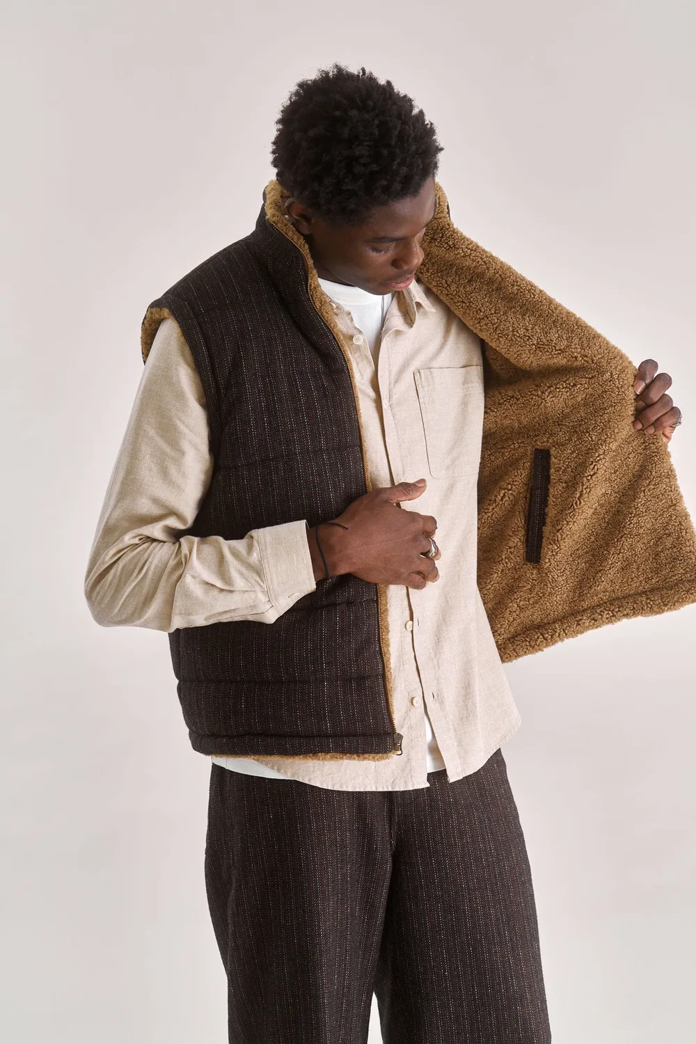 KOMODO CHRIS Fleece Weste Mink Recycling Fleece