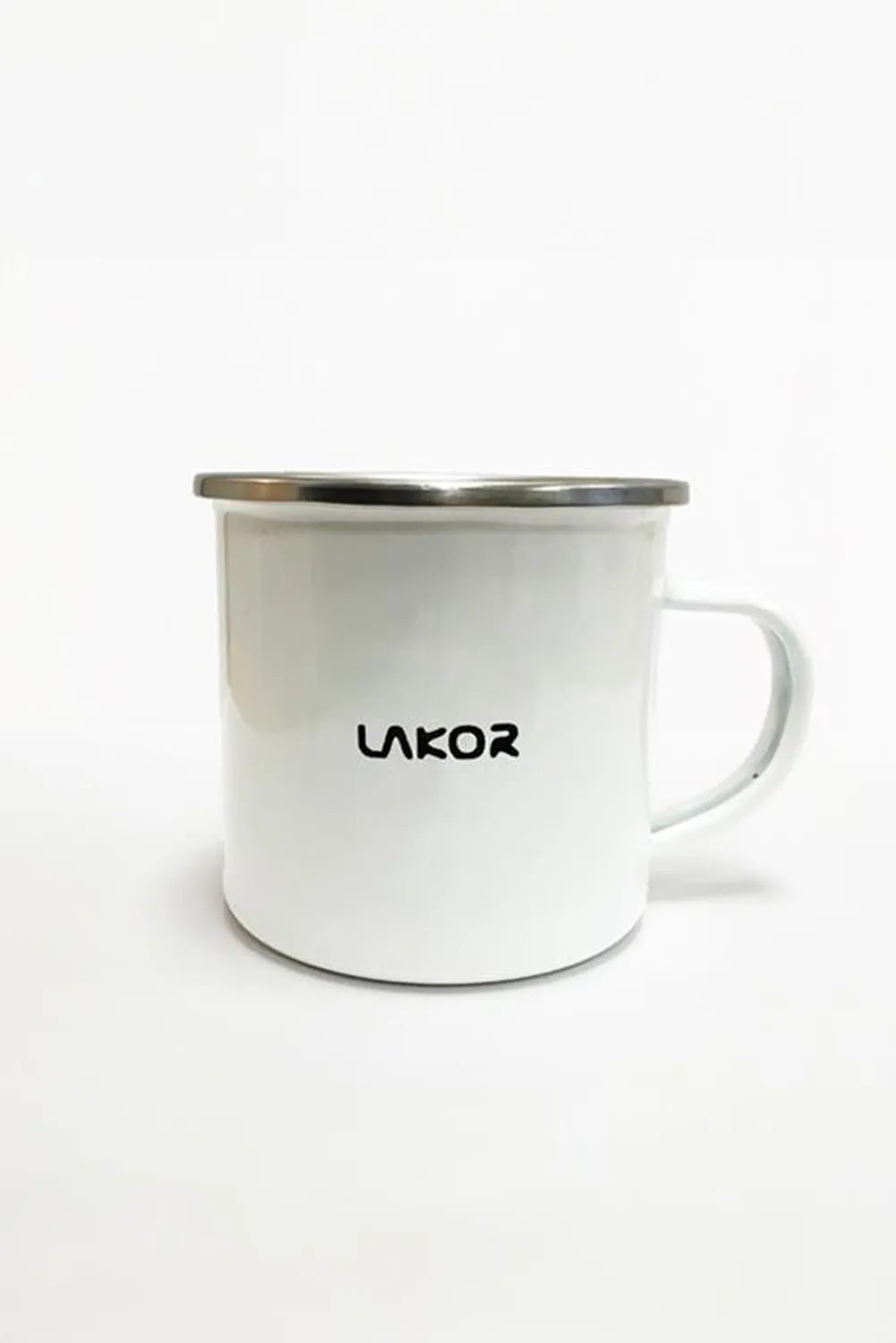 LAKOR Fishfinger Emaillebecher Weiß Eisen-Emaille