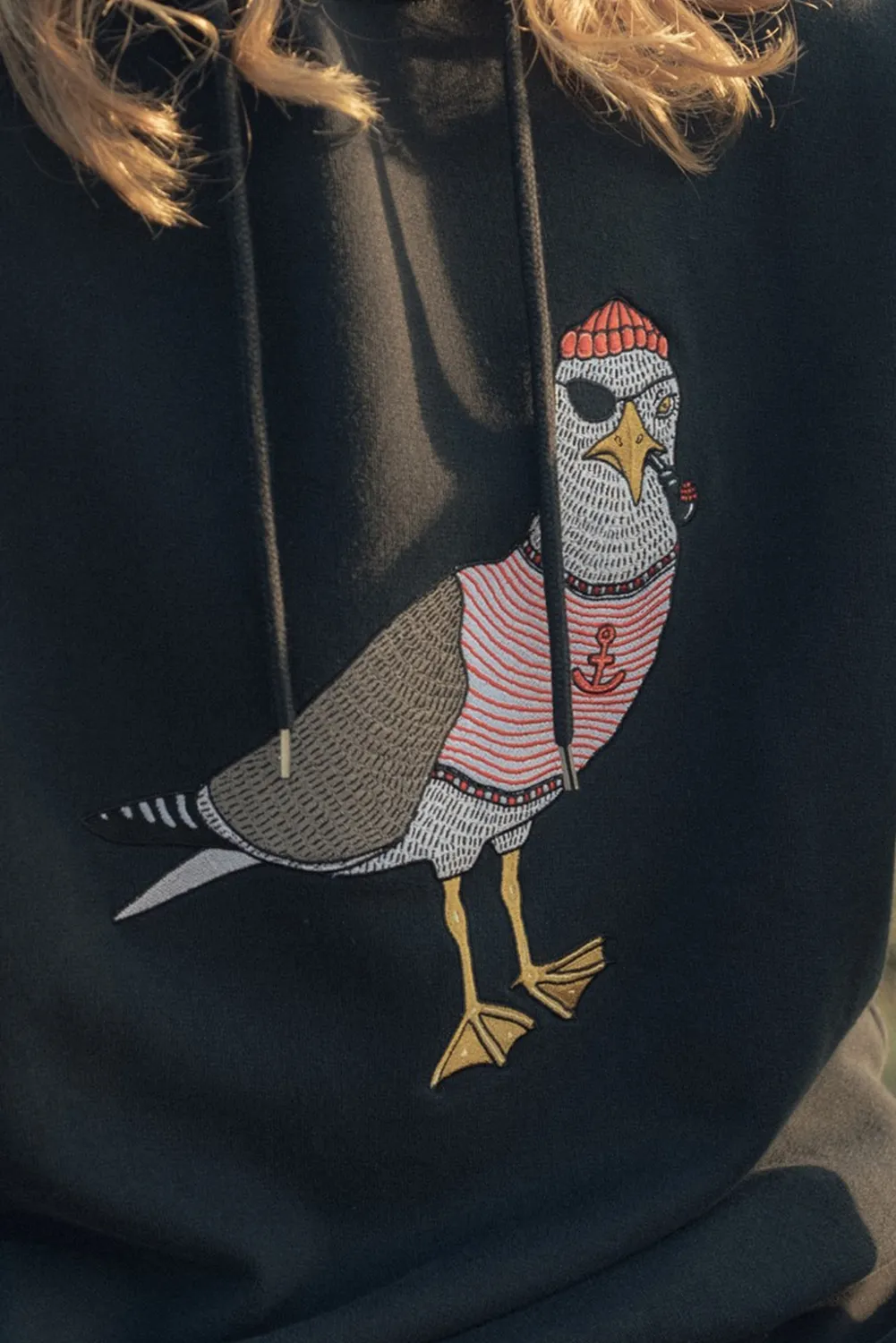 LAKOR Seaborn Seagull Hoodie Moonless Night Bio-Baumwolle
