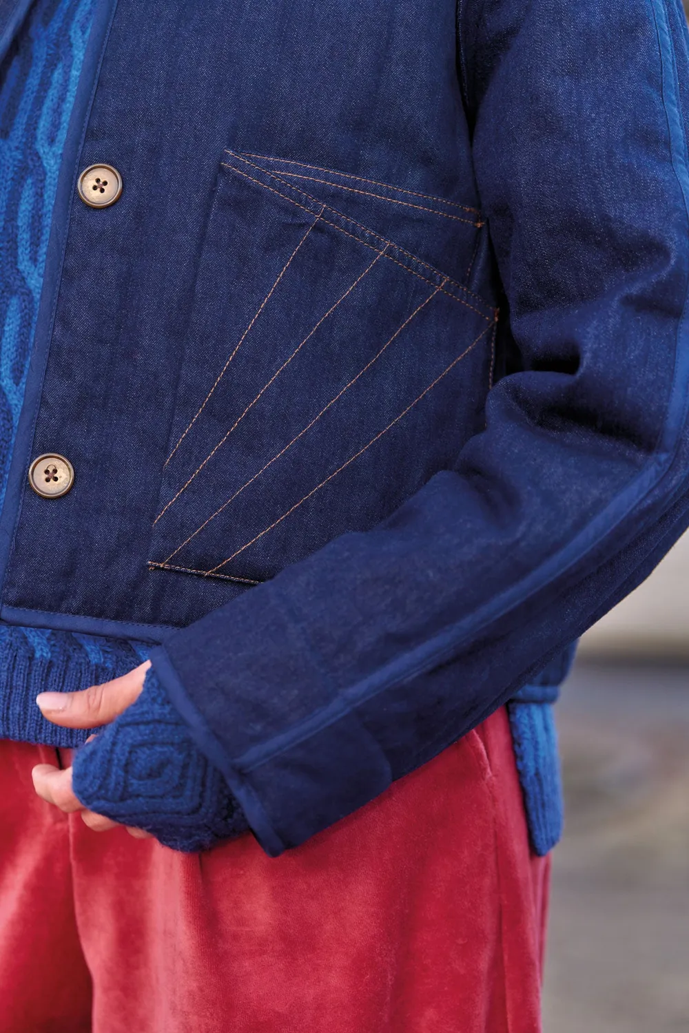 Komodo Erin Organic Cotton Jacke Denim wattiert