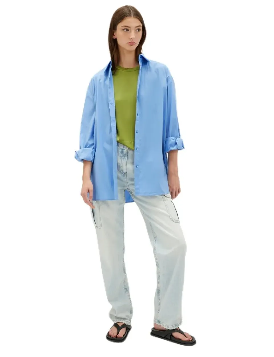 Motivi Oversize-Hemdbluse Popeline Baumwolle