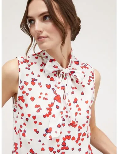 Motivi Spring Summer 24 Top Herzdruck Viskose-Krepp