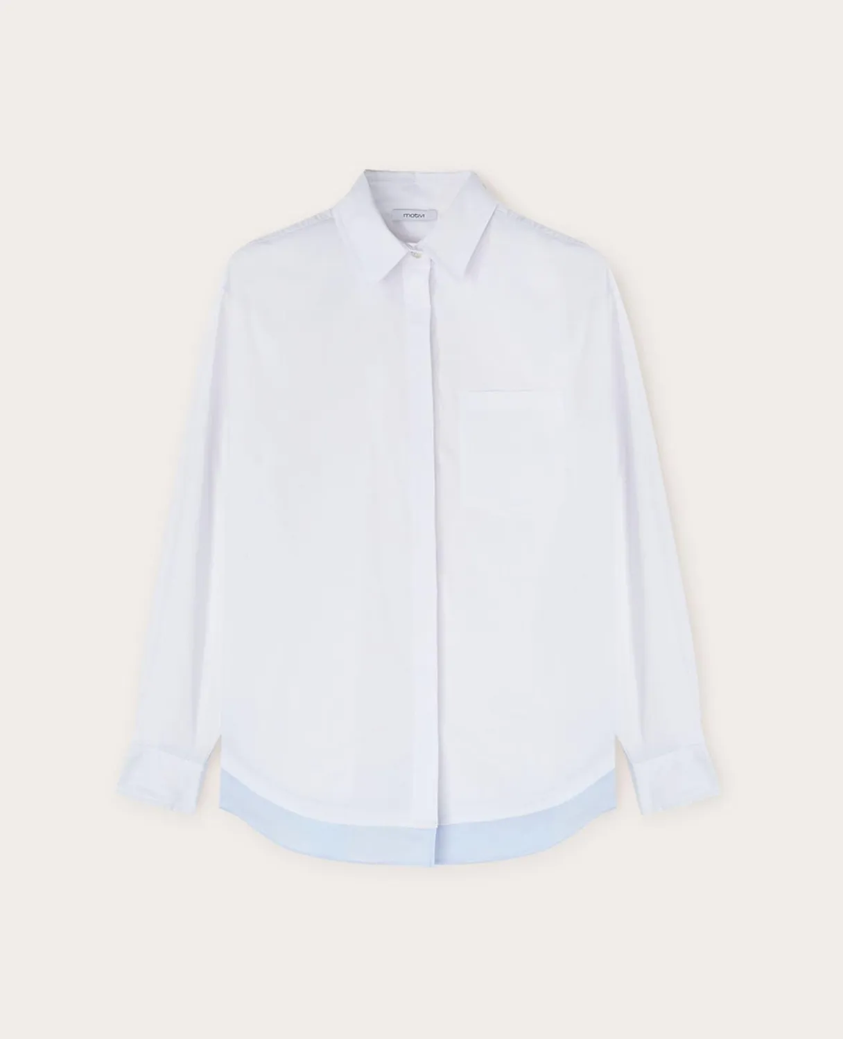 Motivi Oversize Hemdbluse Popeline verdeckte Leiste