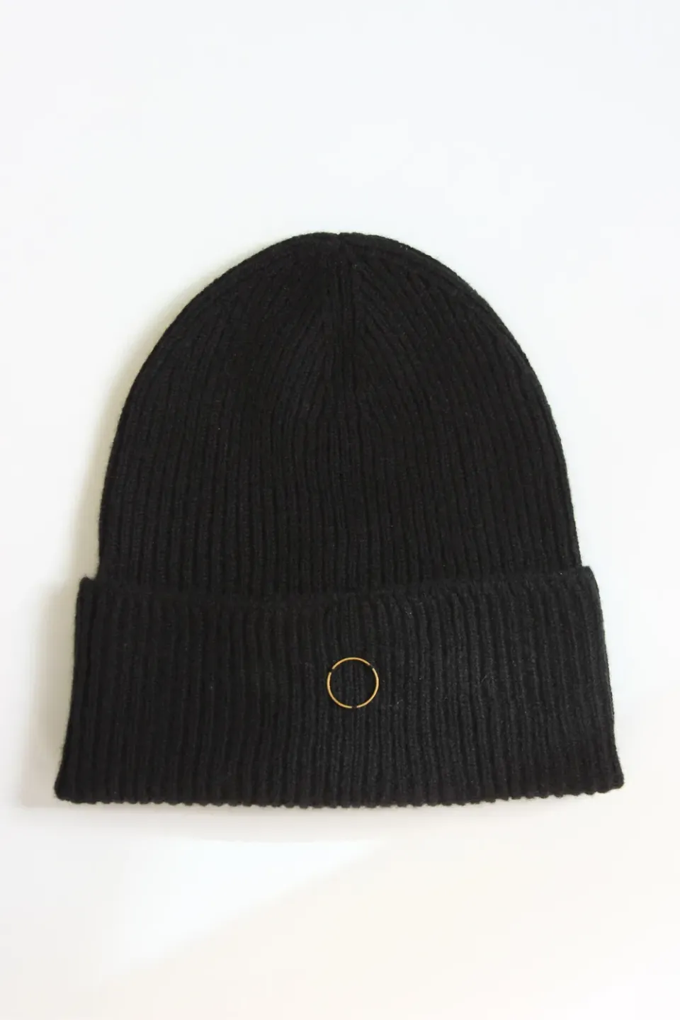 Oyuna Sol Mütze Schwarz Cashmere Rippstrick