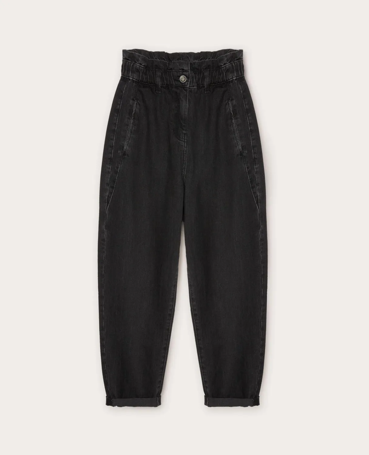 Motivi Baggy-Jeans hohe Taille schwarze Waschung