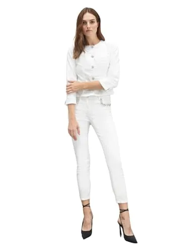 Motivi Blousonjacke Damen weiß 42 aus Baumwollmix