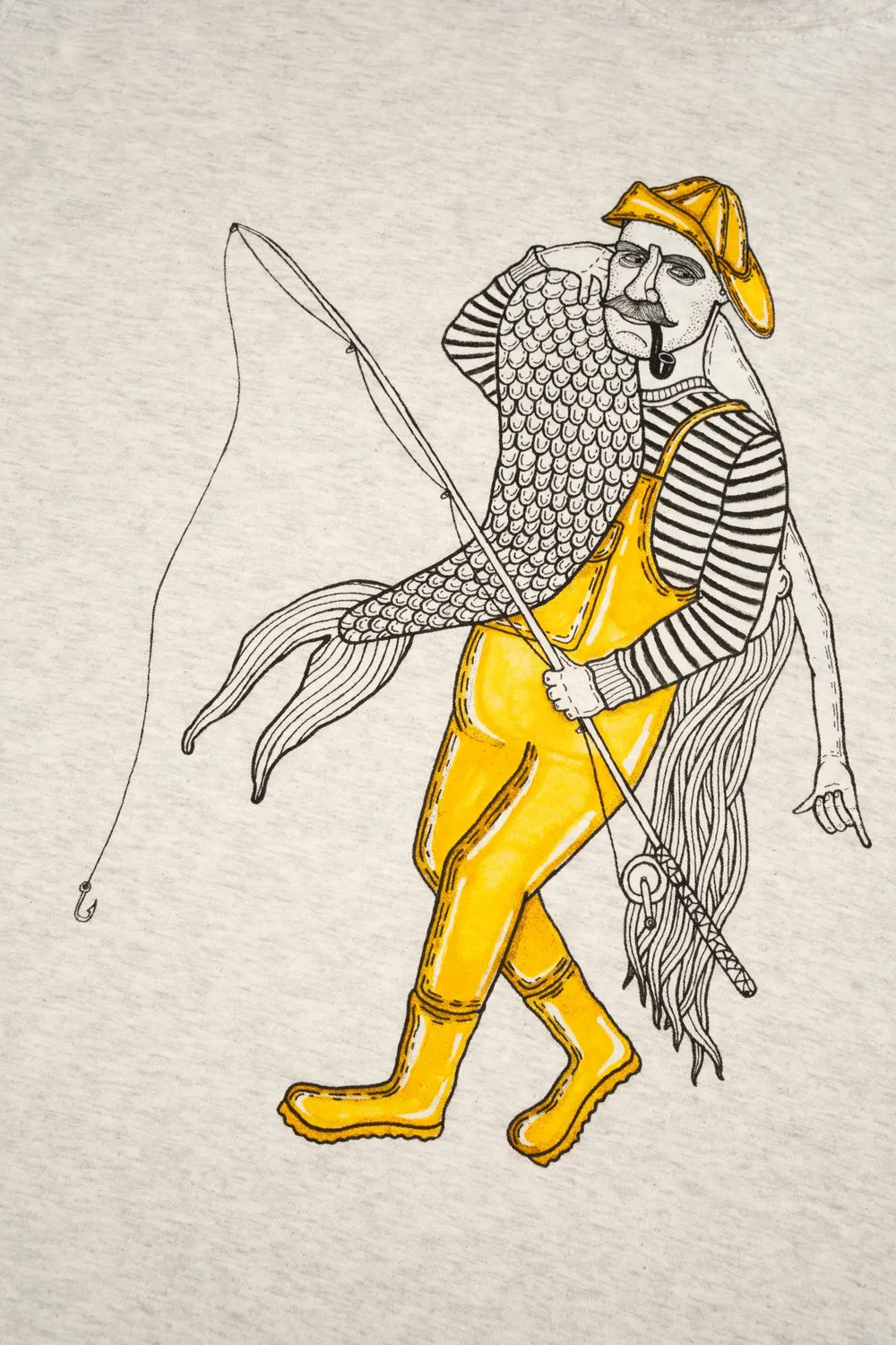 LAKOR Catch of a Lifetime T-Shirt Oatmeal Melange Bio