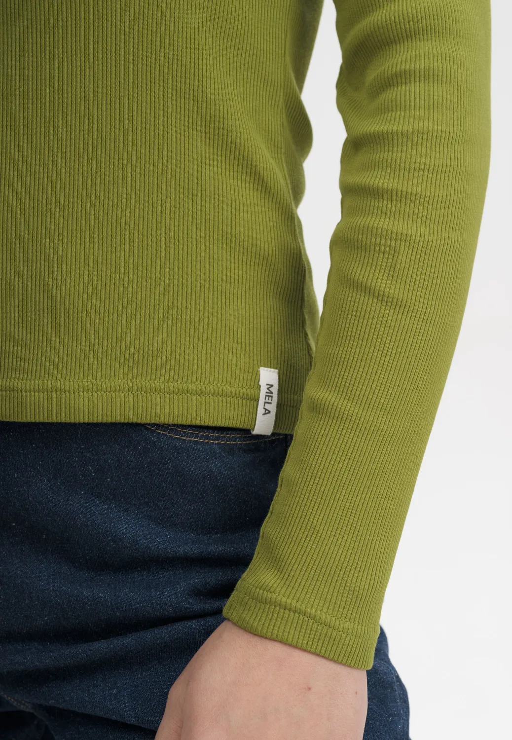 MELA MEHAR Ripp Longsleeve schwarz Bio-Baumwolle