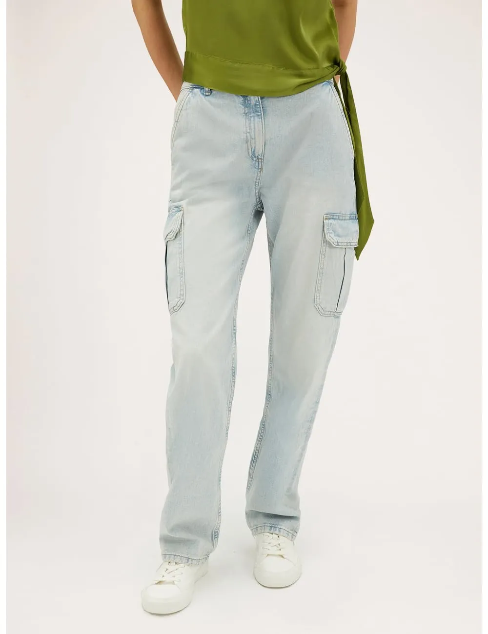 Motivi Cargo-Jeans hellblau Denim-Jeans