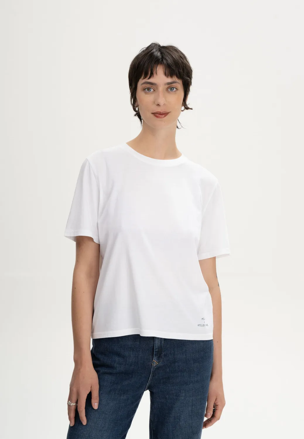 MELA Tanika Artist T-Shirt weiß secret lake aus Jersey