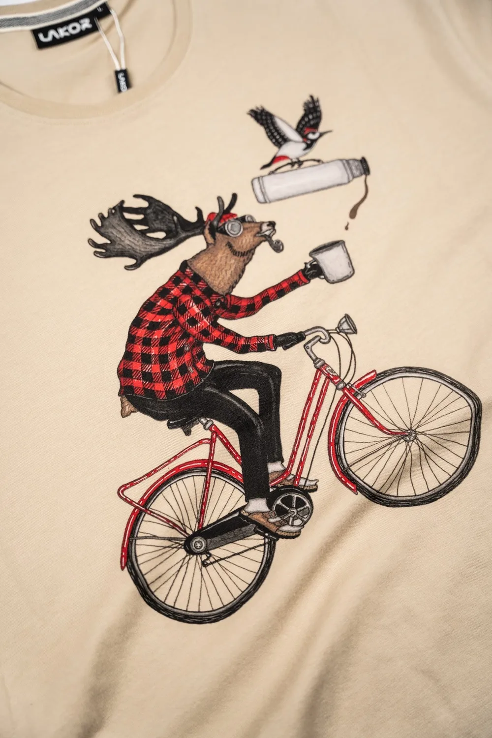 LAKOR Off To Work T-Shirt White Pepper Bio-Baumwolle