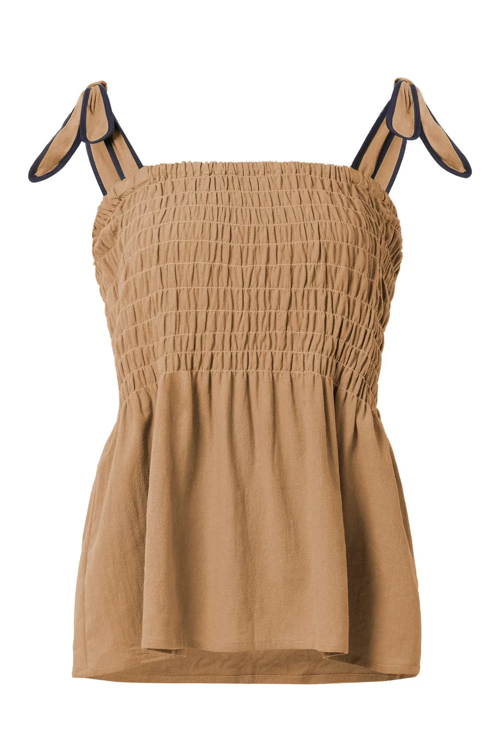 KOMODO Gaia Top Tan Seersucker Bio-Baumwolle