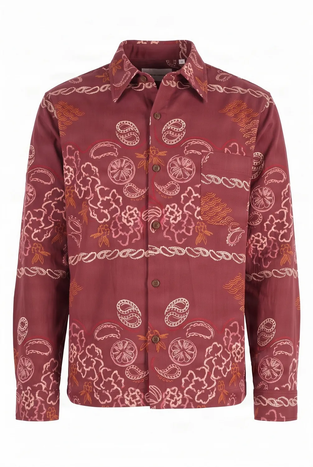 Komodo Bandana Hemd Burgundy Bio-Baumwolle Herren