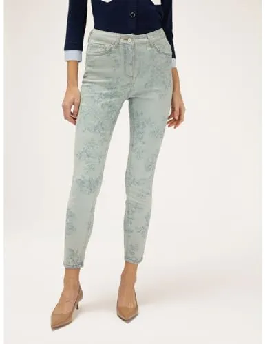 Motivi Skinny-Jeans mit Aufdruck hellblau floral