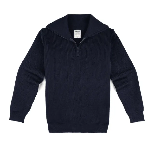 Langbrett Troyer Pullover Bio-Schurwolle dunkelblau