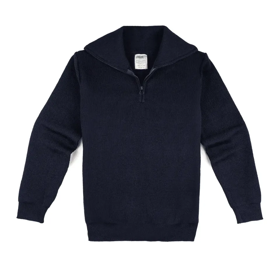Langbrett Troyer Pullover Bio-Schurwolle dunkelblau