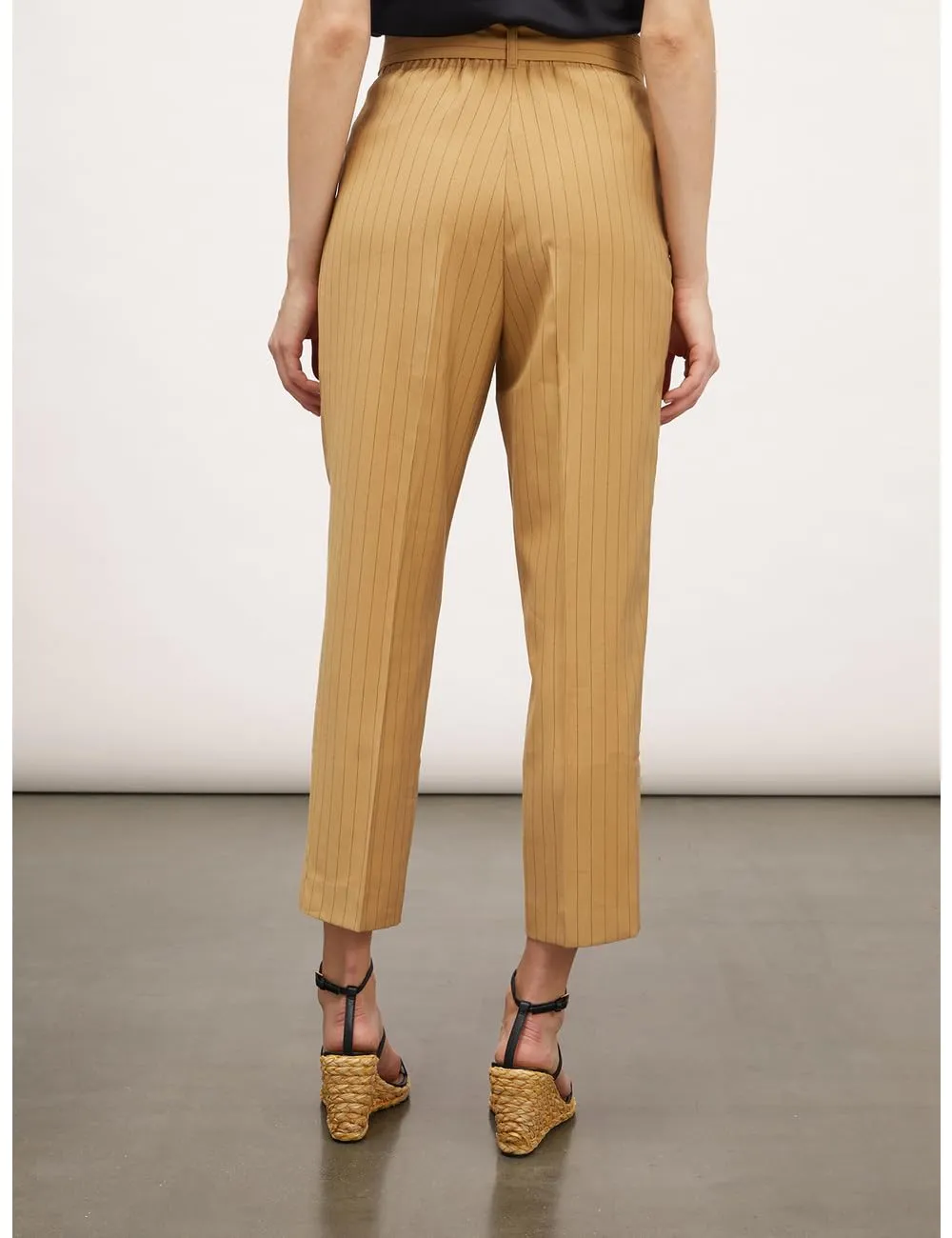 Motivi Nadelstreifenhose Falten hohe Taille
