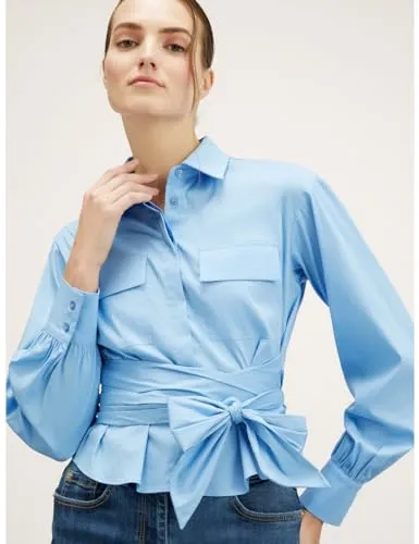 Motivi Spring Summer 24 Cropped-Hemdbluse Schärpengürtel