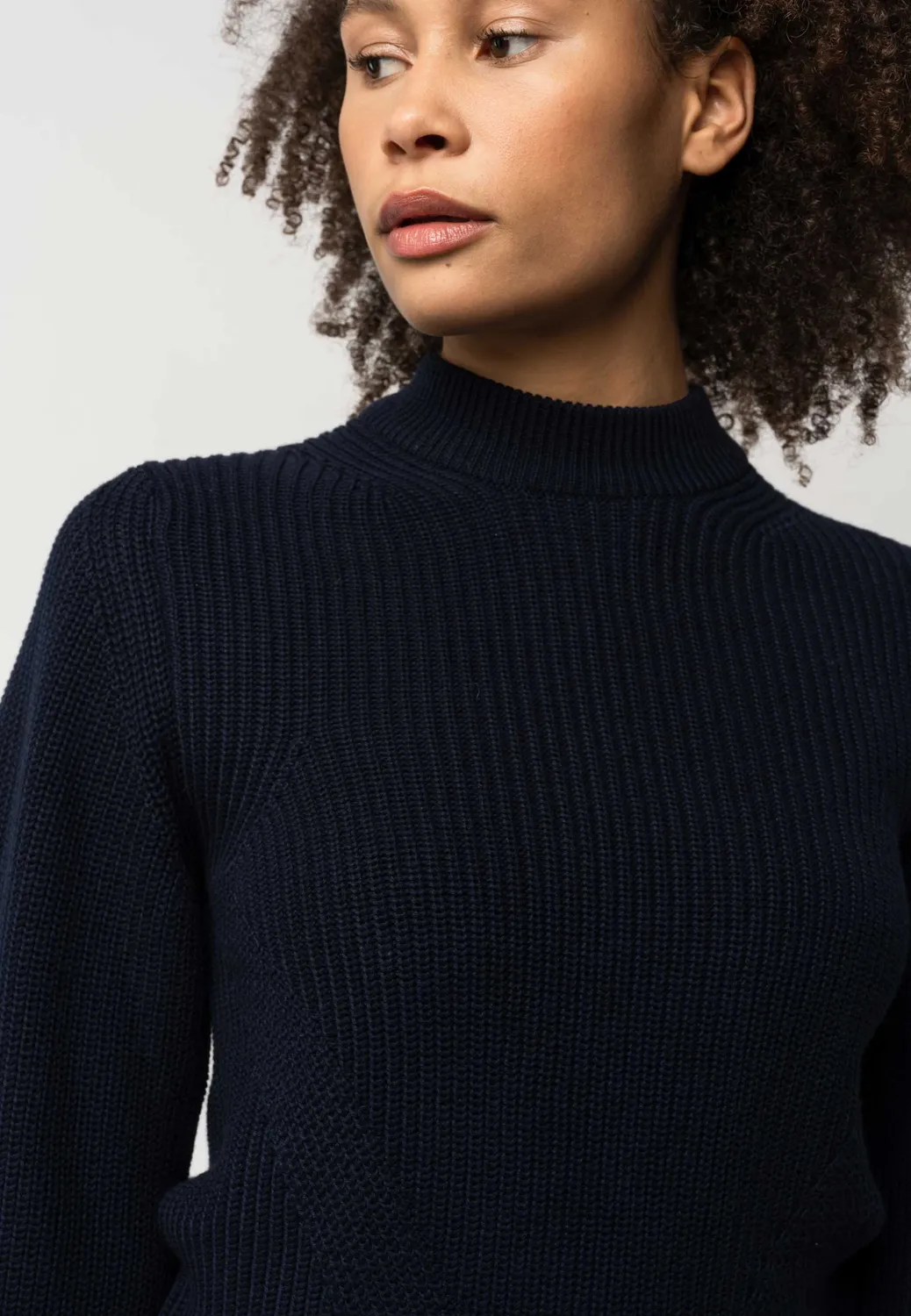 MELA RIYA Strickpullover dunkelbraun M Bio-Baumwolle