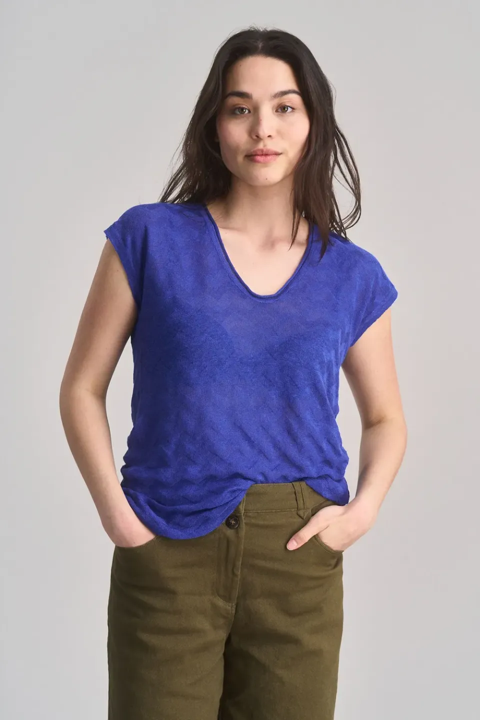 KOMODO POLLY Top Blau gestreift aus Bio-Baumwolle