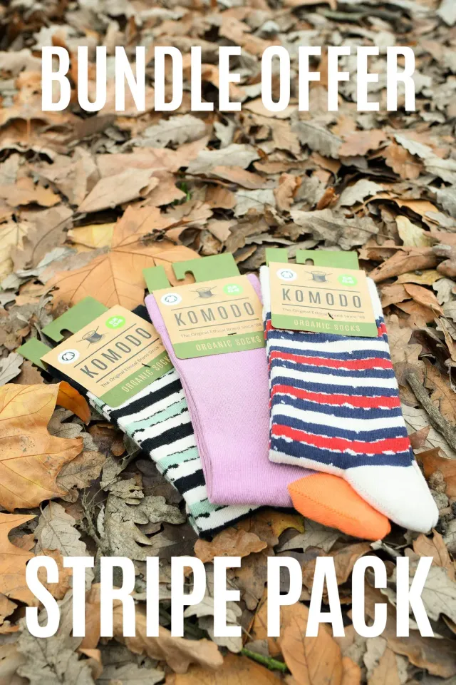 Komodo Stripe Socken 3er-Pack Bio-Baumwolle Herren