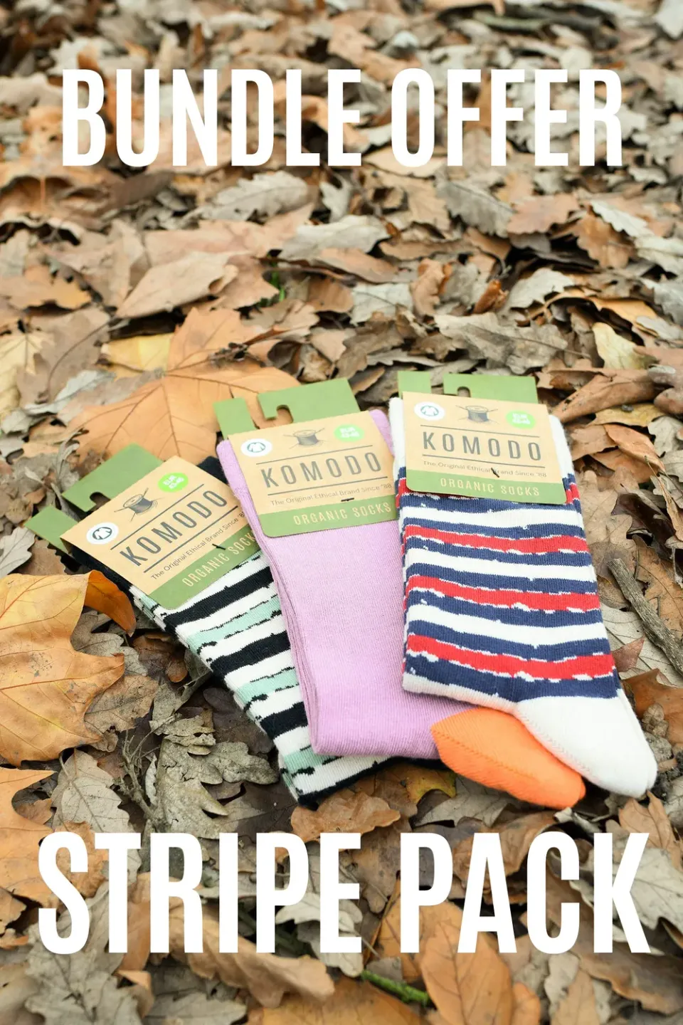 Komodo Stripe Socken 3er-Pack Bio-Baumwolle Herren
