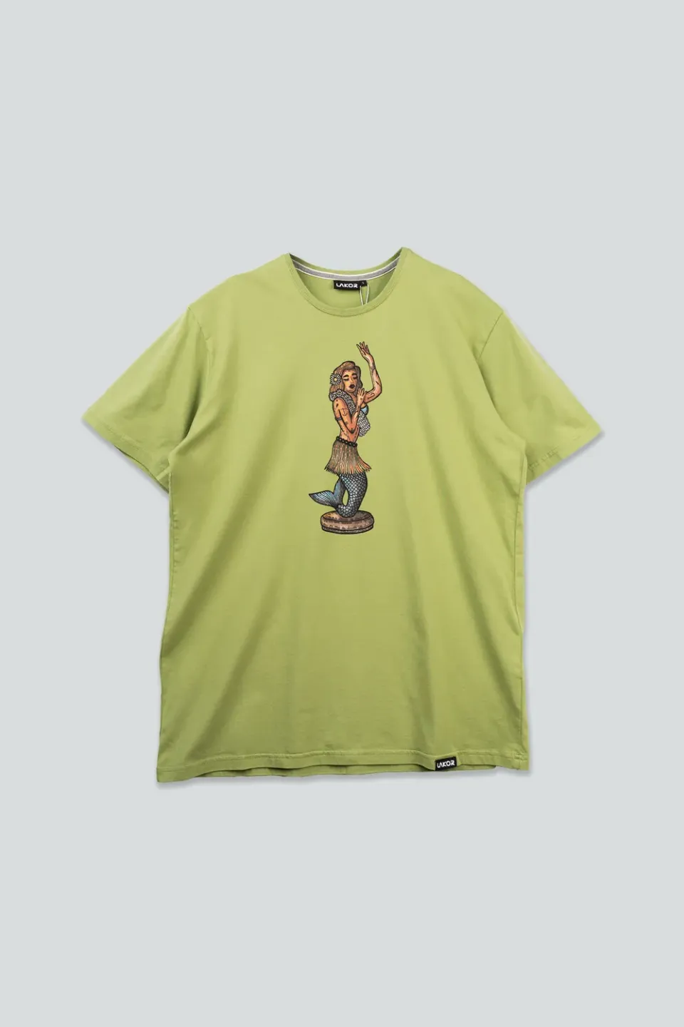 LAKOR Dashboard Hula T-Shirt Mosstone Bio-Baumwolle