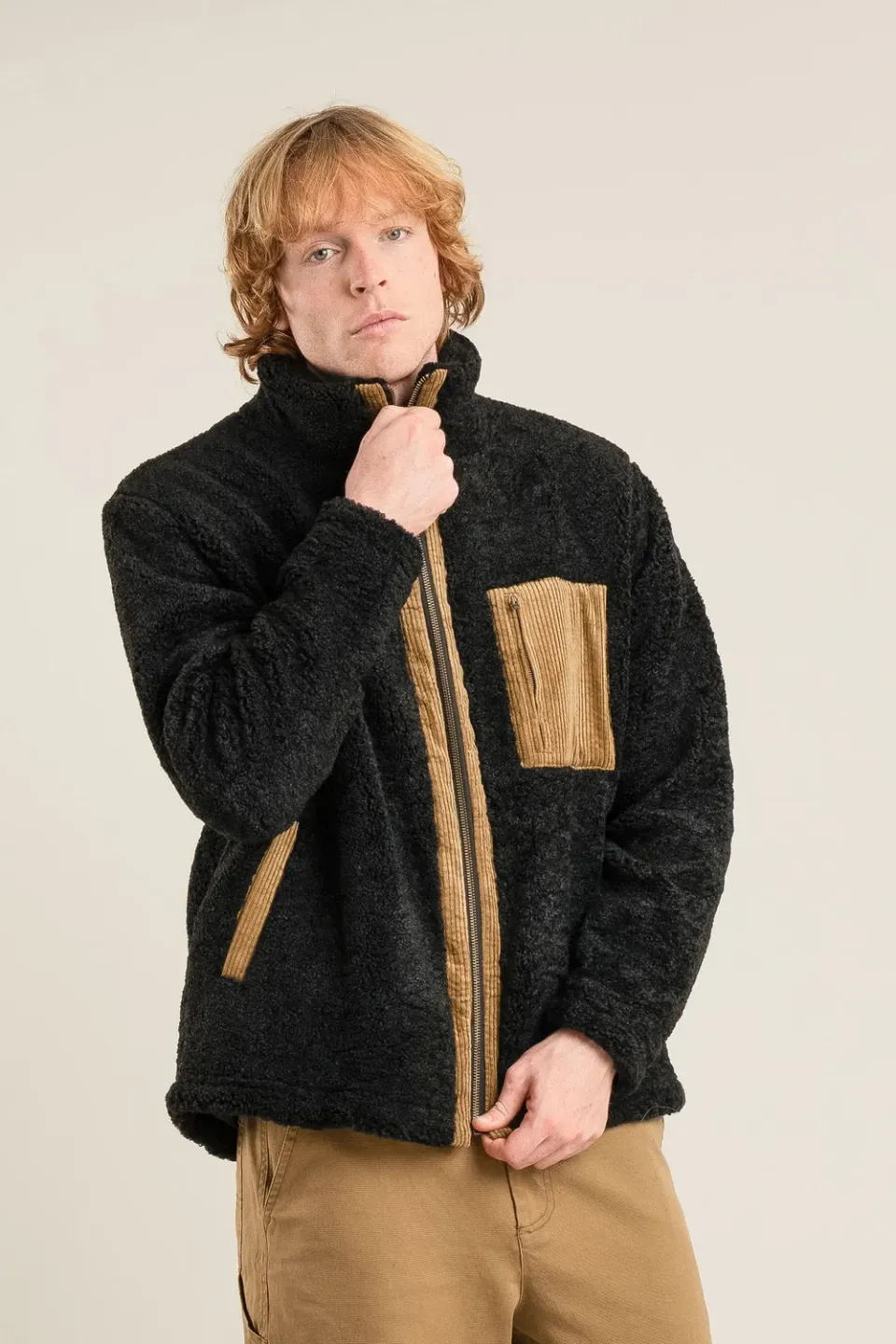 Komodo Drew Jacke Schwarz L Recycling-Fleece