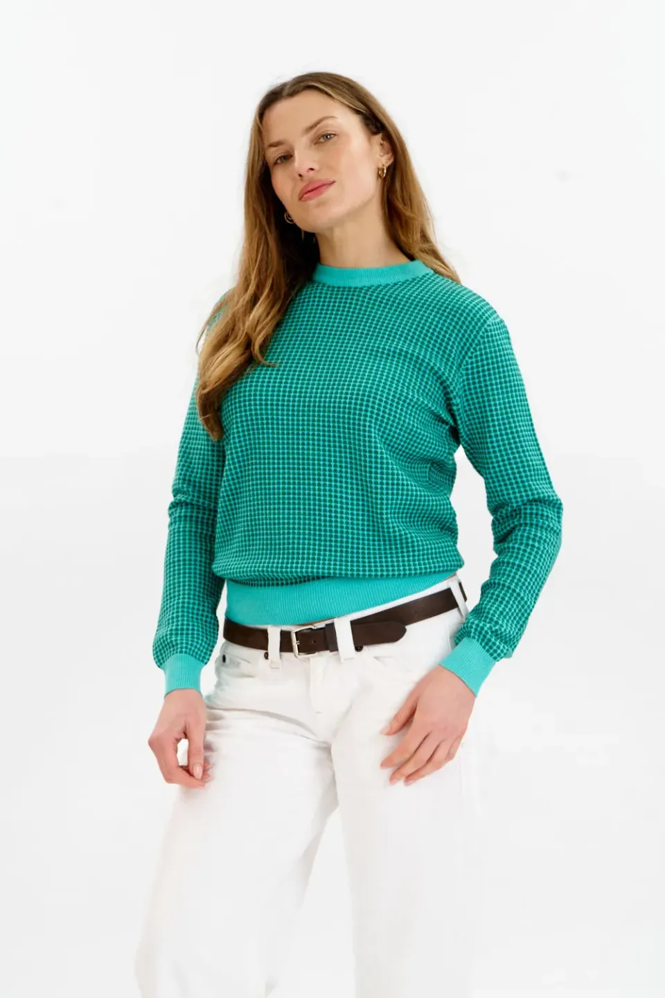 Komodo Hana Pullover Grün-Cyan Bio-Baumwolle