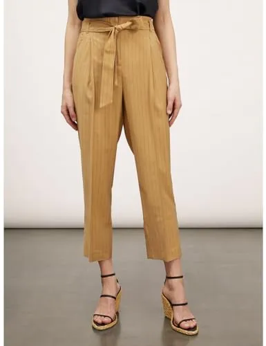 Motivi Nadelstreifenhose Falten hohe Taille