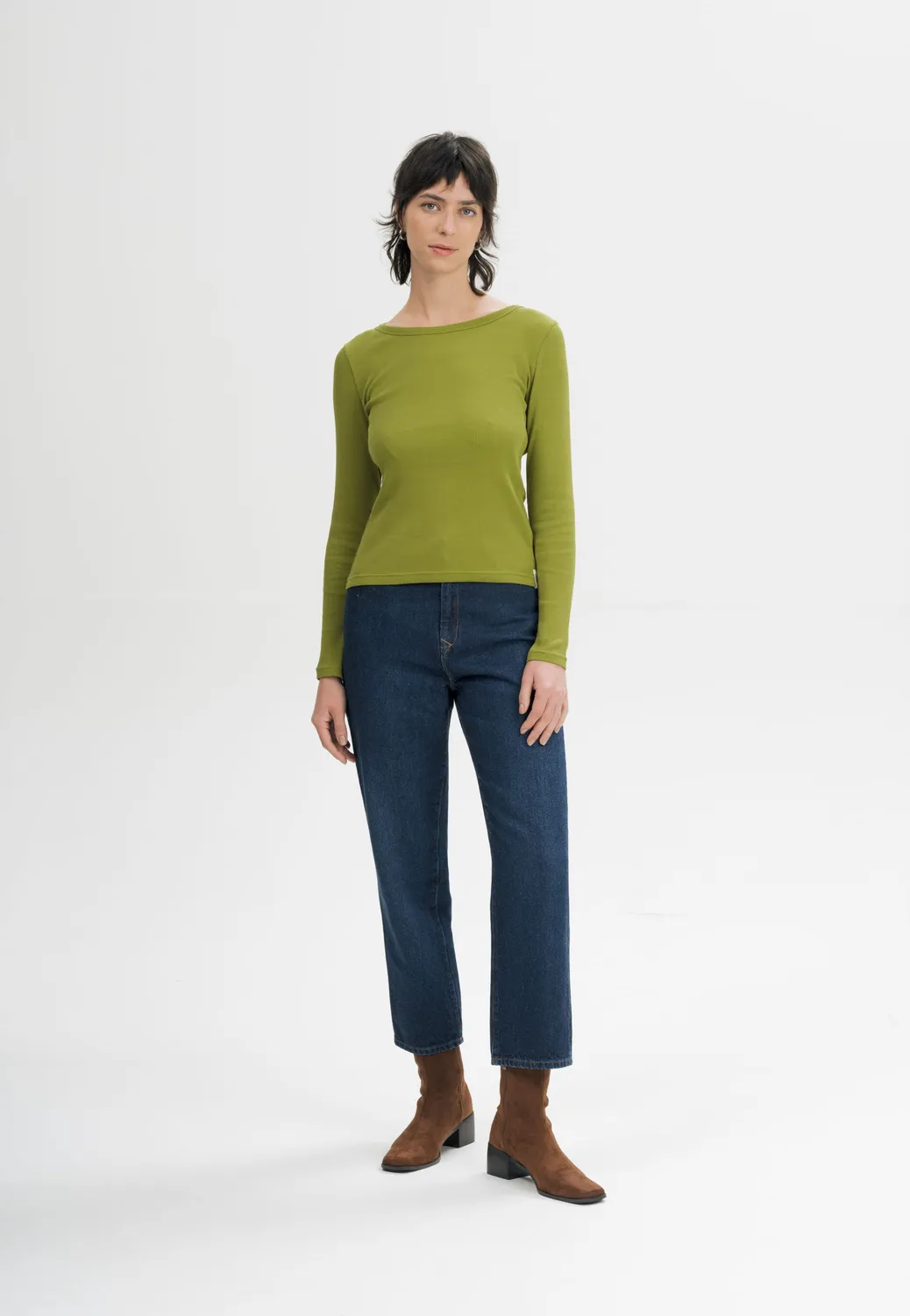 MELA MEHAR Ripp Longsleeve schwarz Bio-Baumwolle