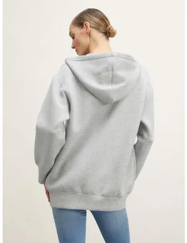 Motivi Oversize Scuba Sweatshirt Hoodie Reißverschluss