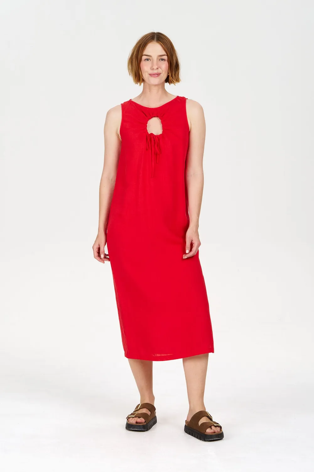 Komodo Shanti Kleid Coral Tencel-Leinen