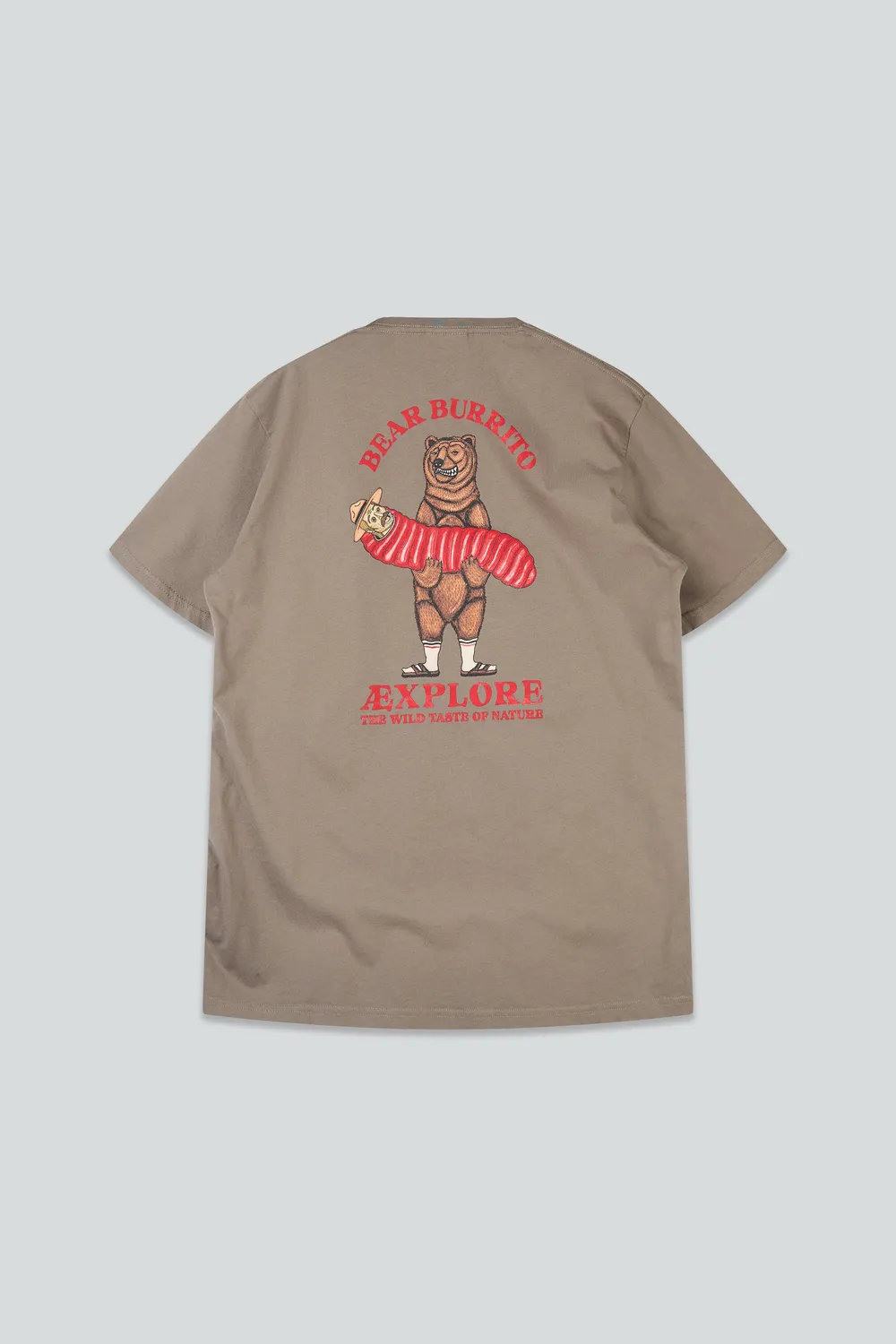 LAKOR Bear Burrito T-Shirt Morel Bio-Baumwolle