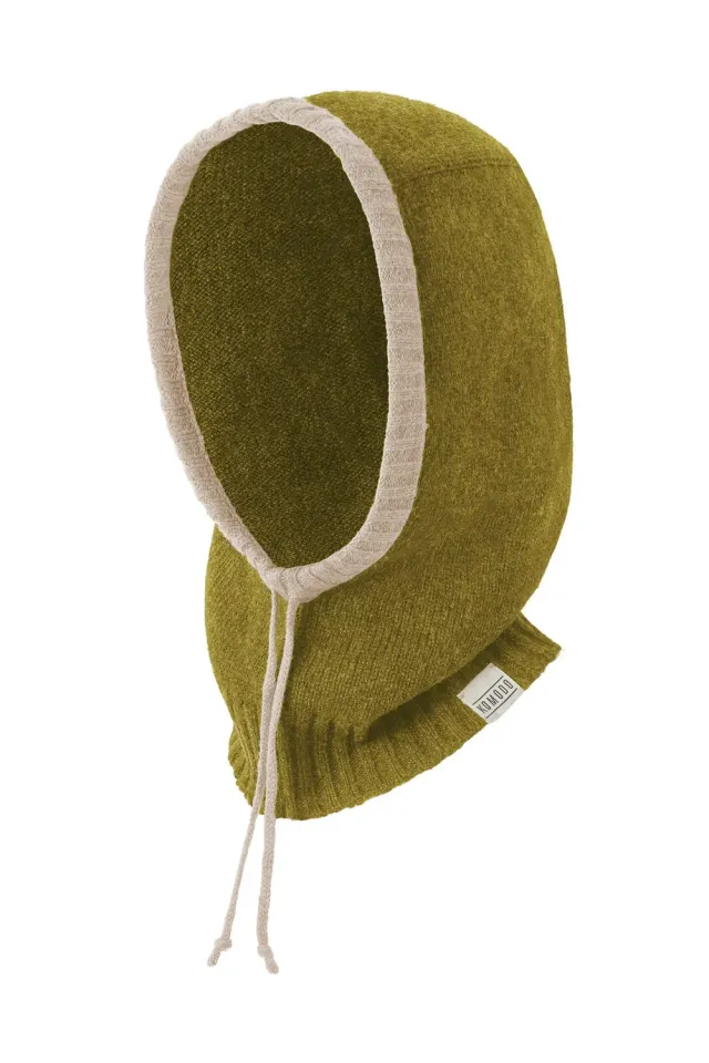 Komodo Blair Kapuze Khaki Sand Merino Schlupfmütze