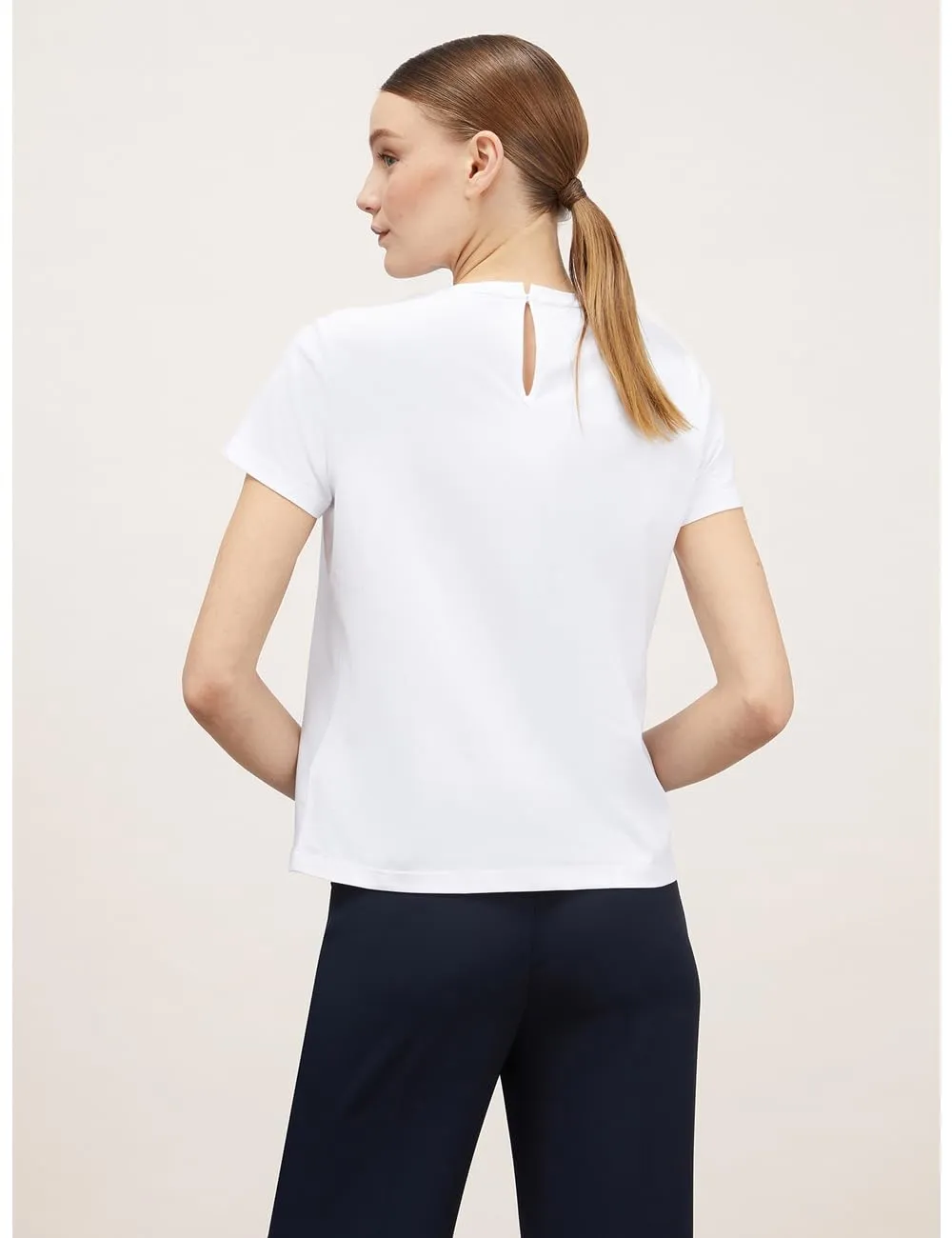 Motivi T-Shirt Spring Summer 24 Steinchen-Ausschnitt Baumwolle