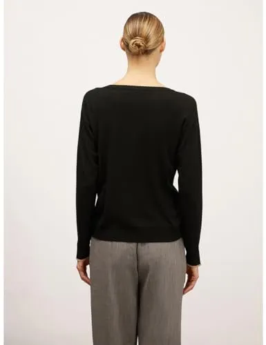 Motivi Strickpullover gestreift V-Ausschnitt Damen