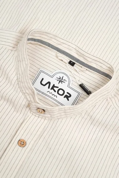 LAKOR Linus Light Hemd Off White Streifen