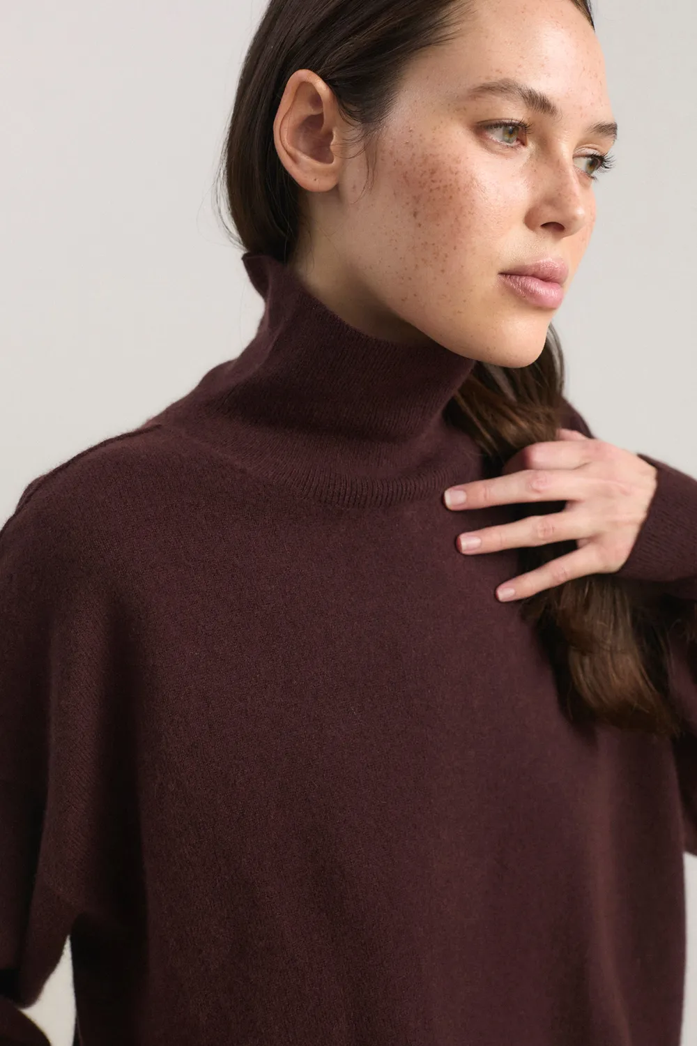Oyuna Kotto Pullover Carob Rollkragen Jersey
