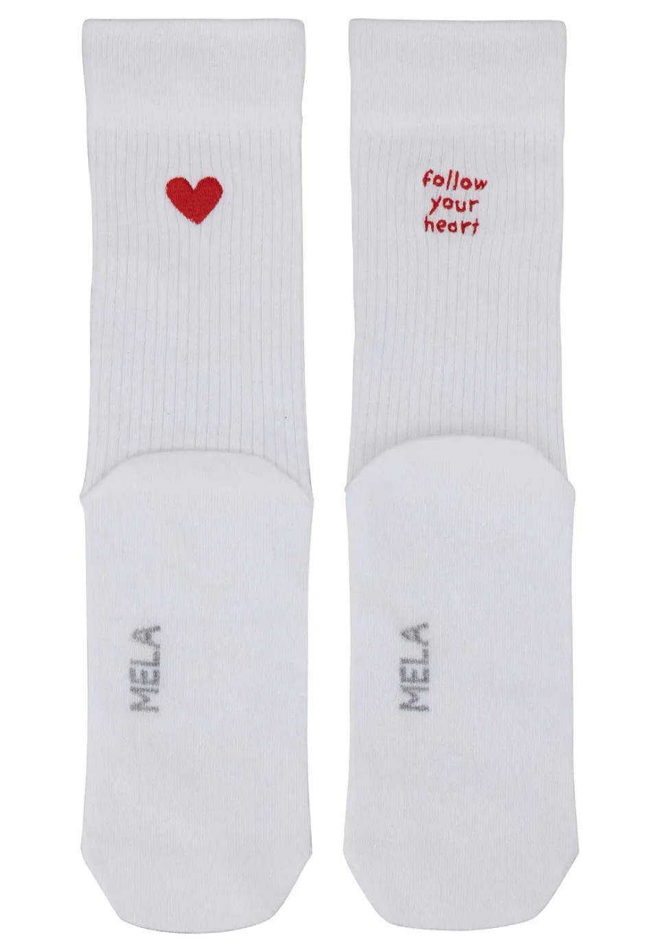 MELA Stickerei Socken weiß Herz 2 Paare 39-42