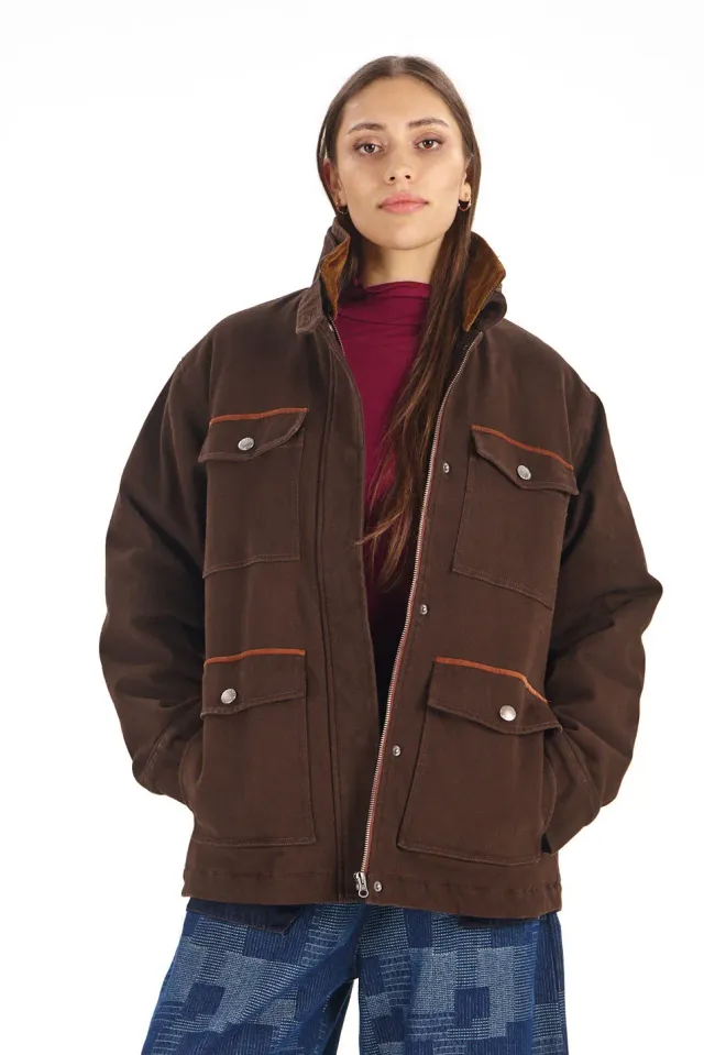 KOMODO VINEY Jacke Chocolate Damen wattiert Bio-Baumwolle