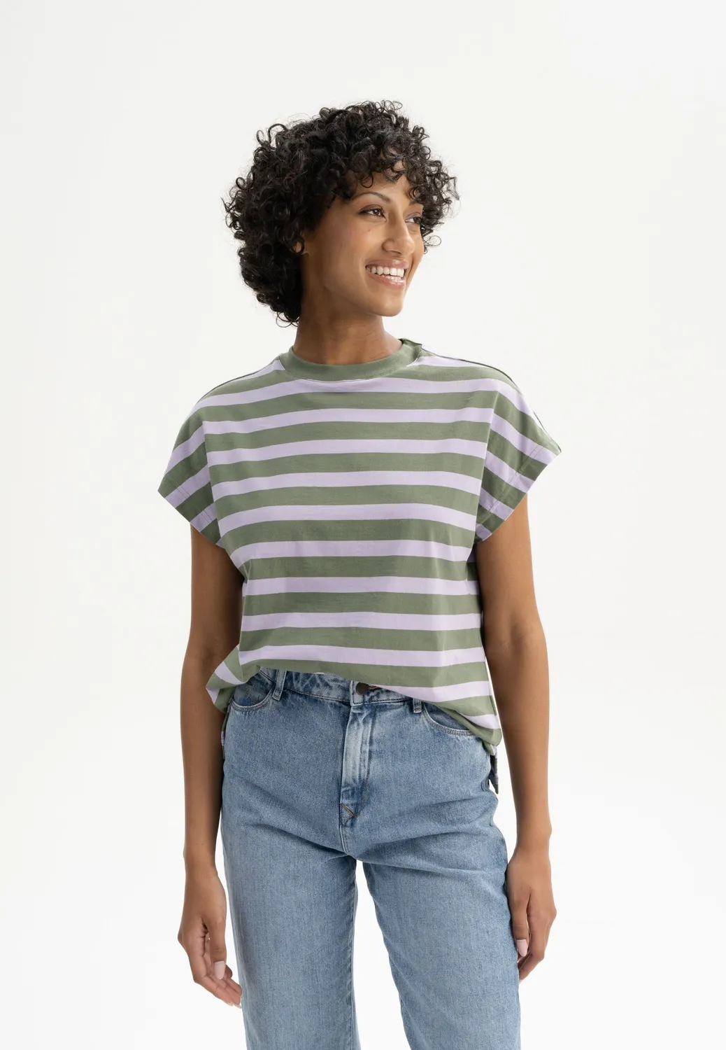 MELA MADHU Stripes T-Shirt marmeladen streifen aus Bio-Baumwolle