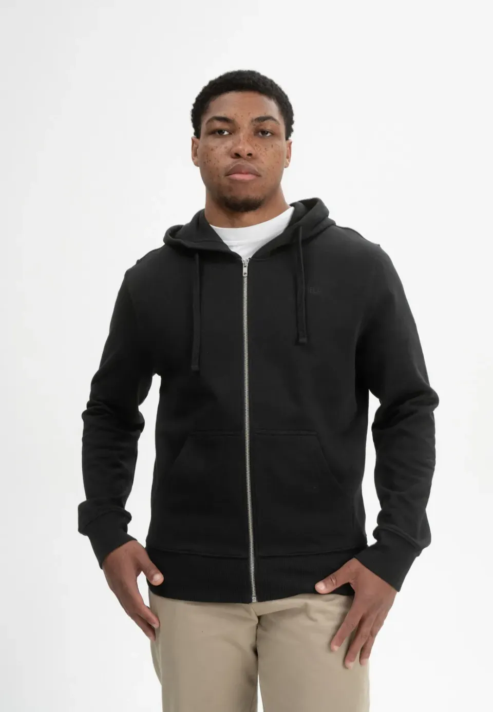 MELA DEVADAS Hoodiejacke Reißverschluss Bio schwarz