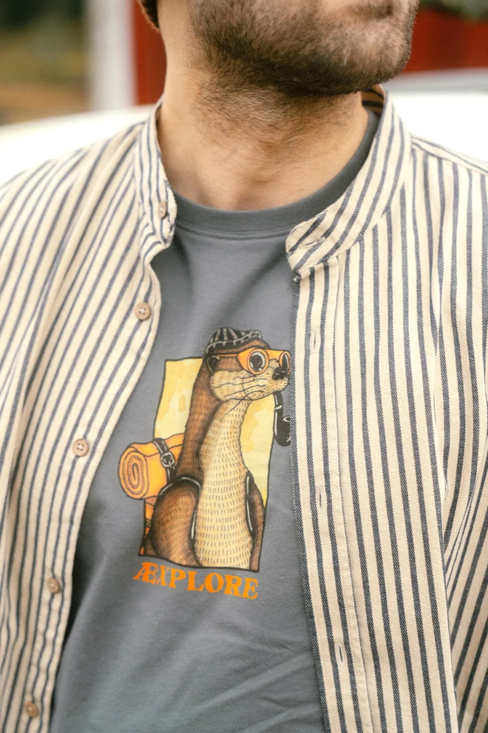 LAKOR Otter Æxplorer T-Shirt Urban Chic Biobaumwolle