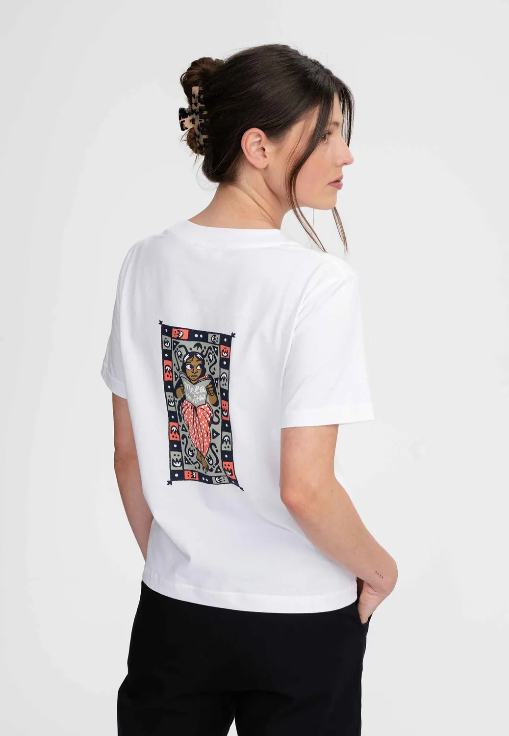 MELA Kruttika Artist Edition T-Shirt weiß Print thymian comic Bio