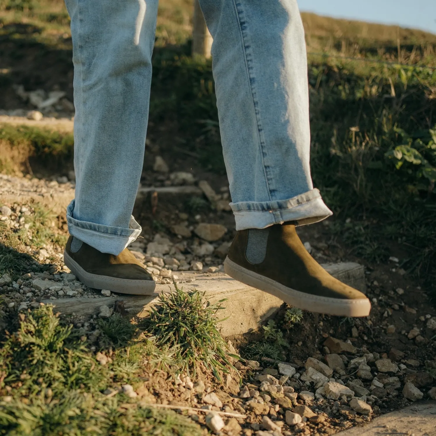 PLD Boots Nubukleder Chelsea-Boots Bio pflanzlich gegerbt