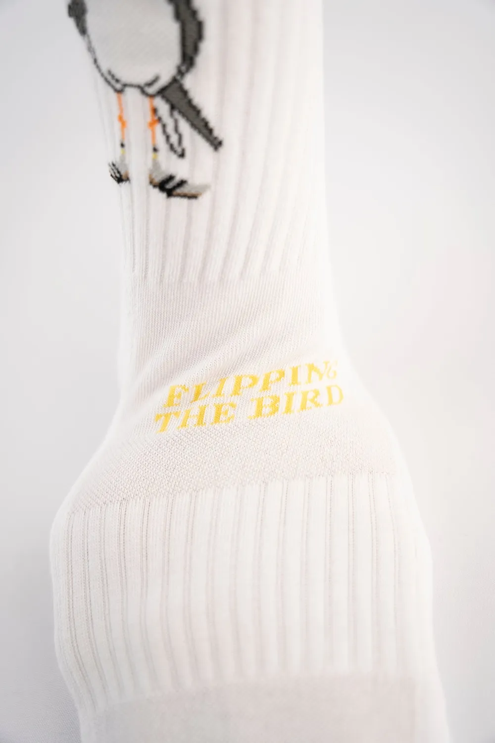 LAKOR Flipping The Bird Tennissocken Weiß Bio-Baumwolle