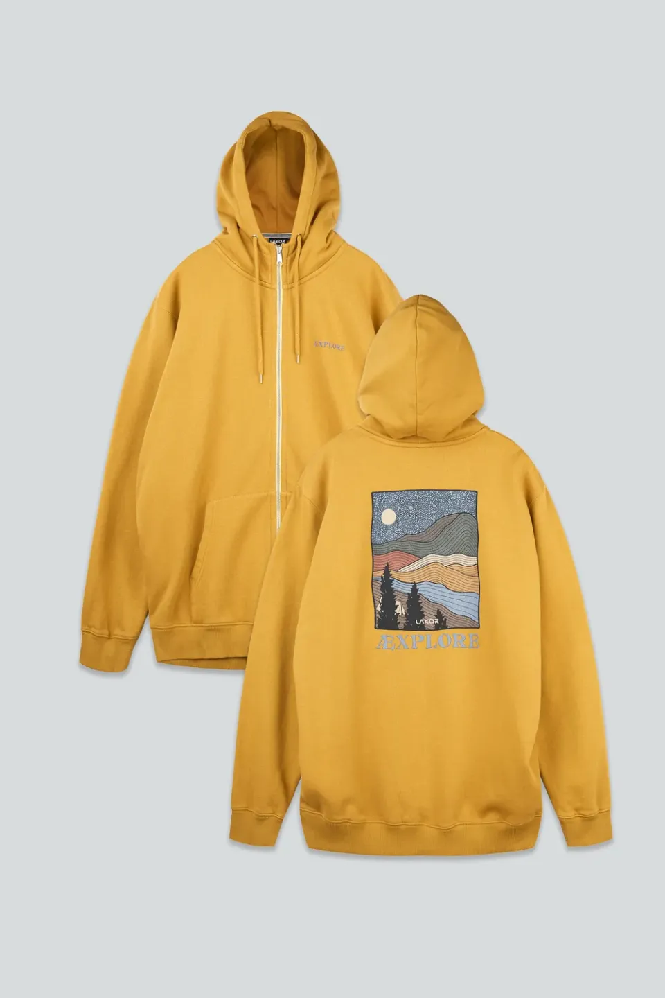 LAKOR Out There Zip Hoodie Wood Thrush Bio